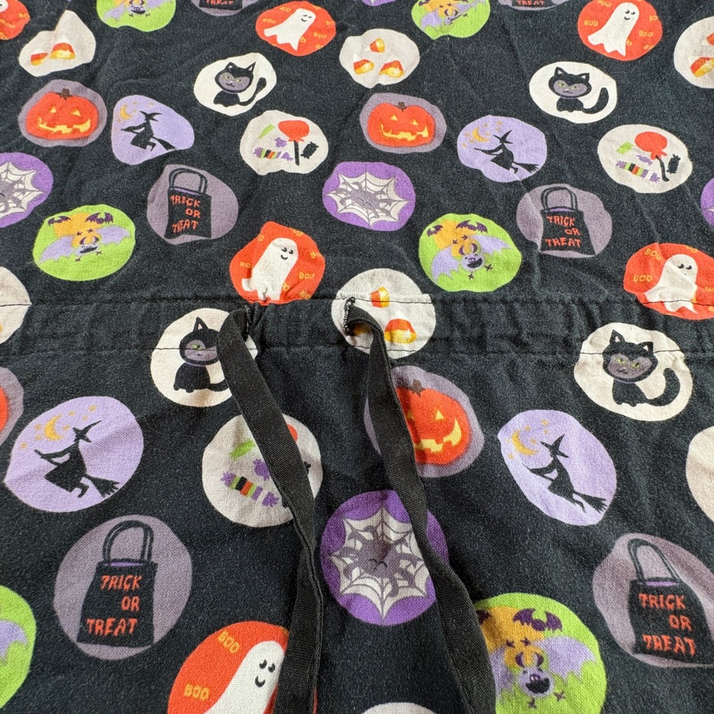 Dickies Halloween Scrub Top Womens Small Black Cat Pumpkin Ghost Cotton V-Small - Picture 9 of 9